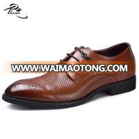 Brown genuine soft comfortable calf leather custom made Italian style men business dress shoe, leather shoe for men