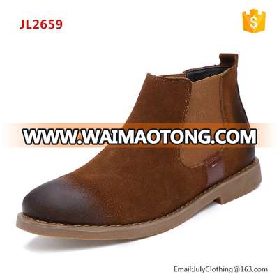 2017 Fashion Man Suede Leather chelsea Ankle Dress Boots