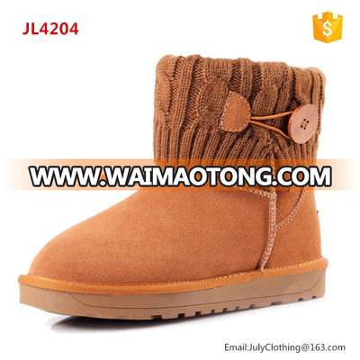 2017 Australian Russia Women Autumn Winter Warm Genuine Leather Shoes Sheepskin Boots